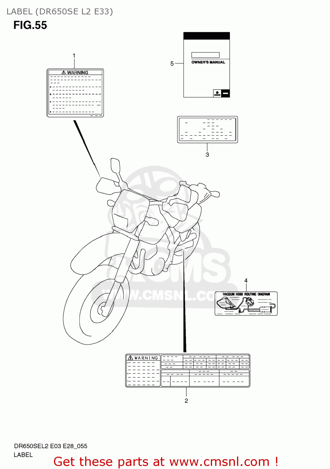 LABEL (DR650SE L2 E33) DR650SE 2012 (L2) USA (E03)