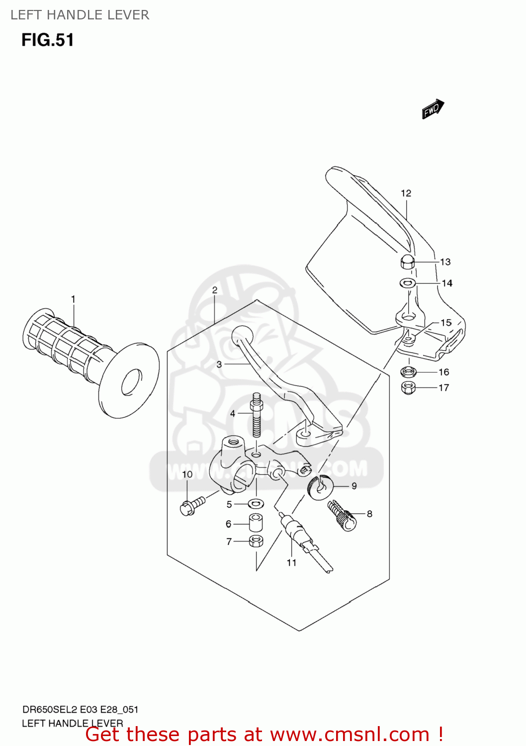 LEFT HANDLE LEVER DR650SE 2012 (L2) USA (E03)