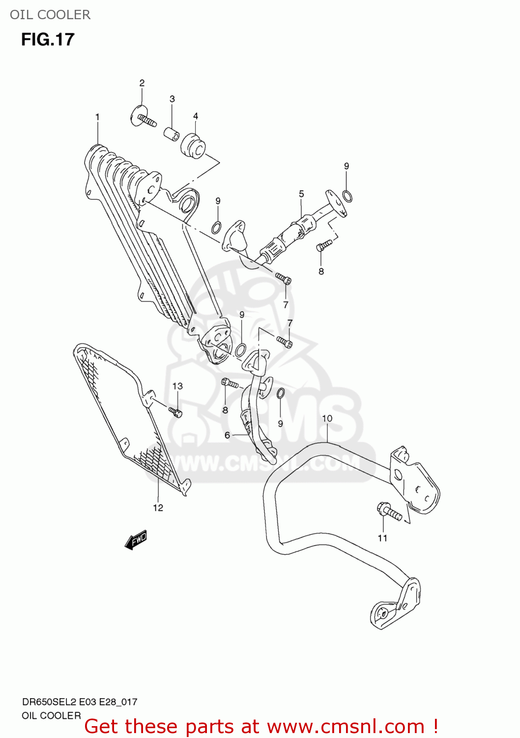 OIL COOLER DR650SE 2012 (L2) USA (E03)