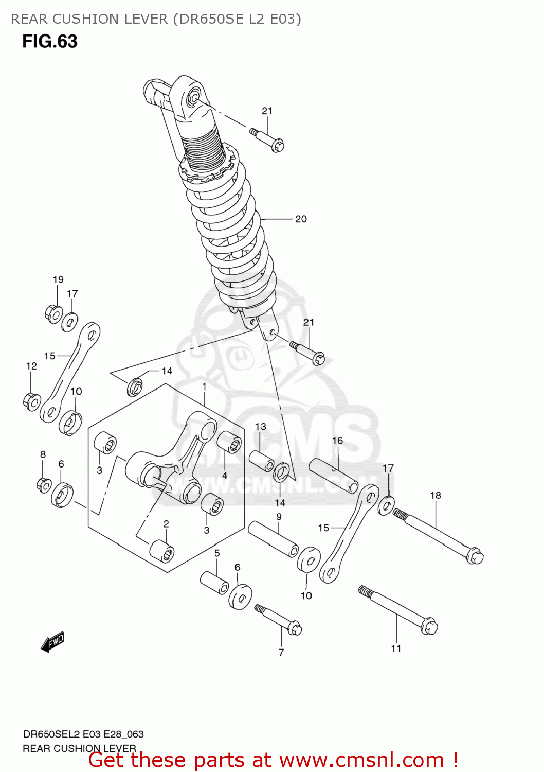 REAR CUSHION LEVER (DR650SE L2 E03) DR650SE 2012 (L2) USA (E03)