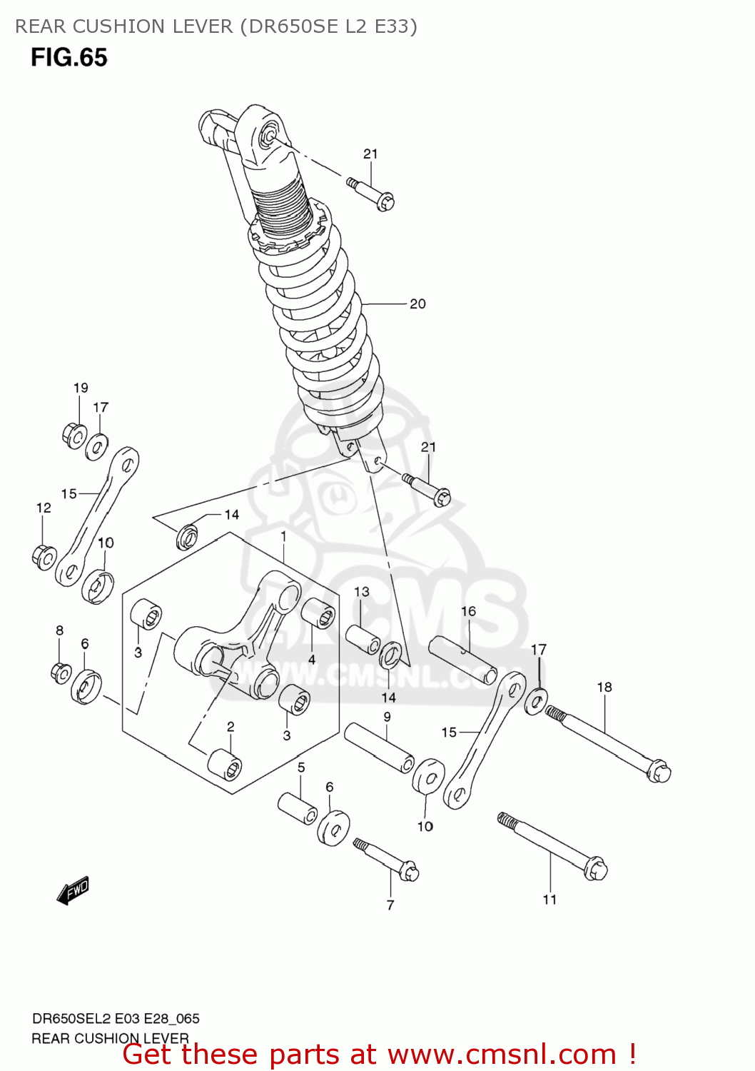 REAR CUSHION LEVER (DR650SE L2 E33) DR650SE 2012 (L2) USA (E03)