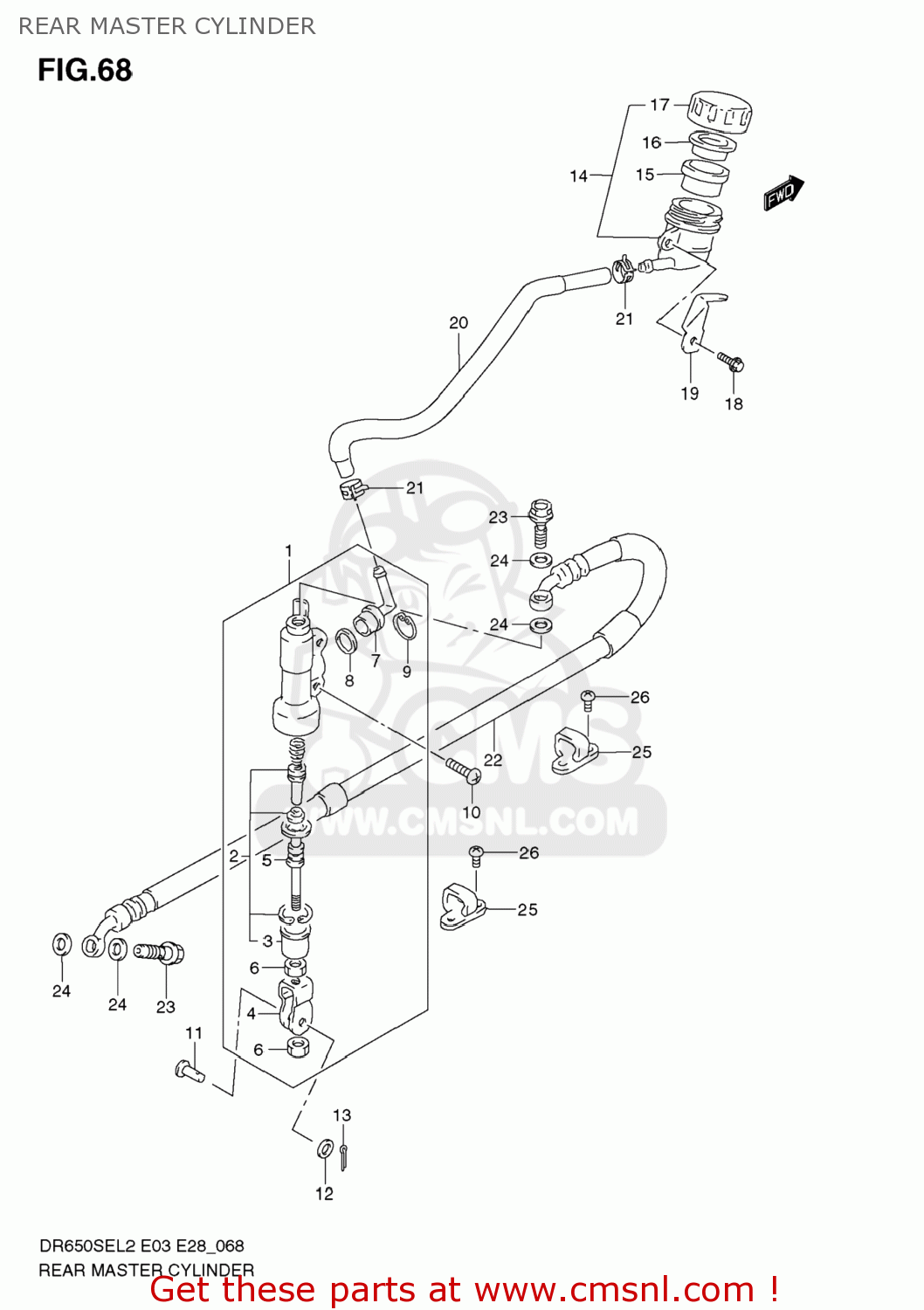 REAR MASTER CYLINDER DR650SE 2012 (L2) USA (E03)