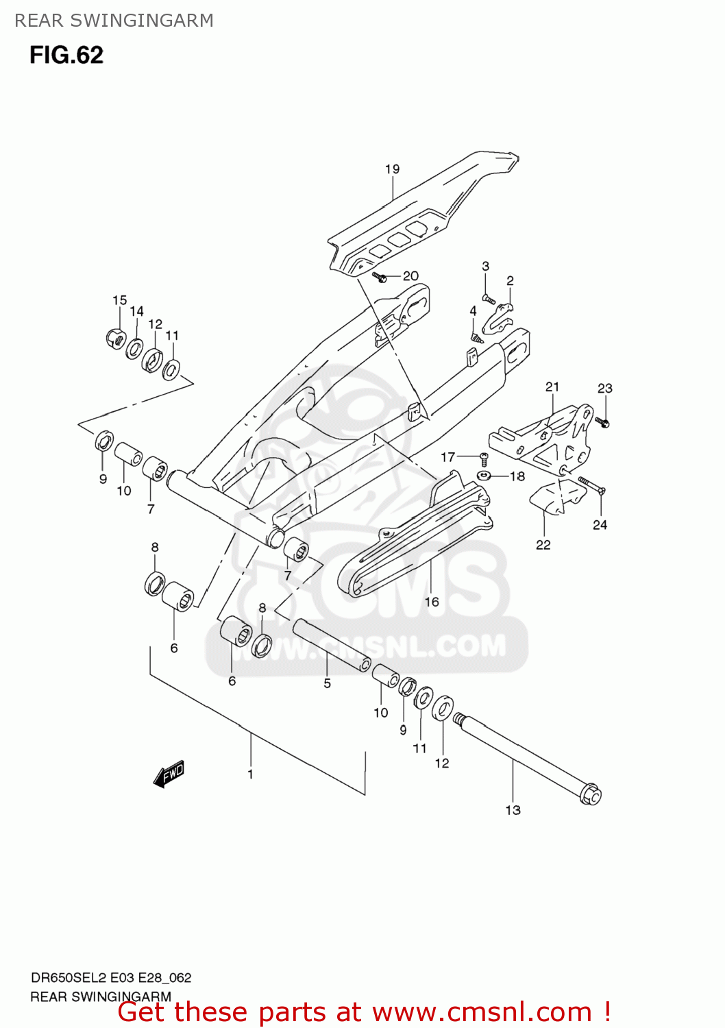 REAR SWINGINGARM DR650SE 2012 (L2) USA (E03)