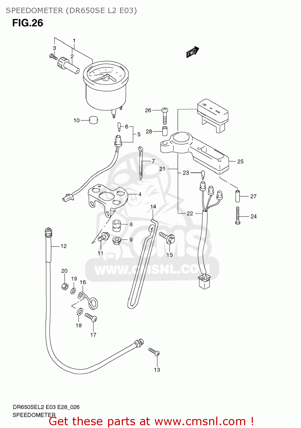 SPEEDOMETER (DR650SE L2 E03) DR650SE 2012 (L2) USA (E03)