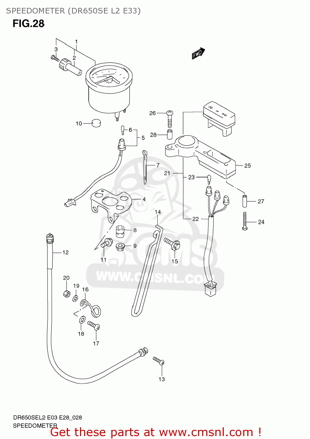 SPEEDOMETER (DR650SE L2 E33) DR650SE 2012 (L2) USA (E03)
