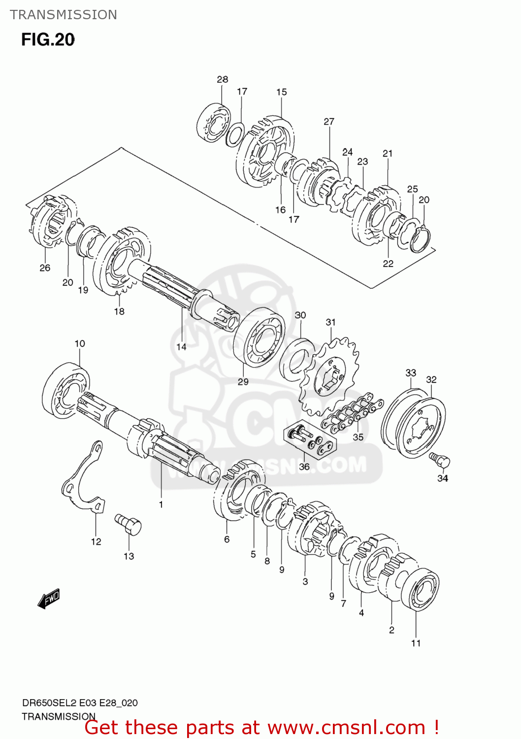 TRANSMISSION DR650SE 2012 (L2) USA (E03)