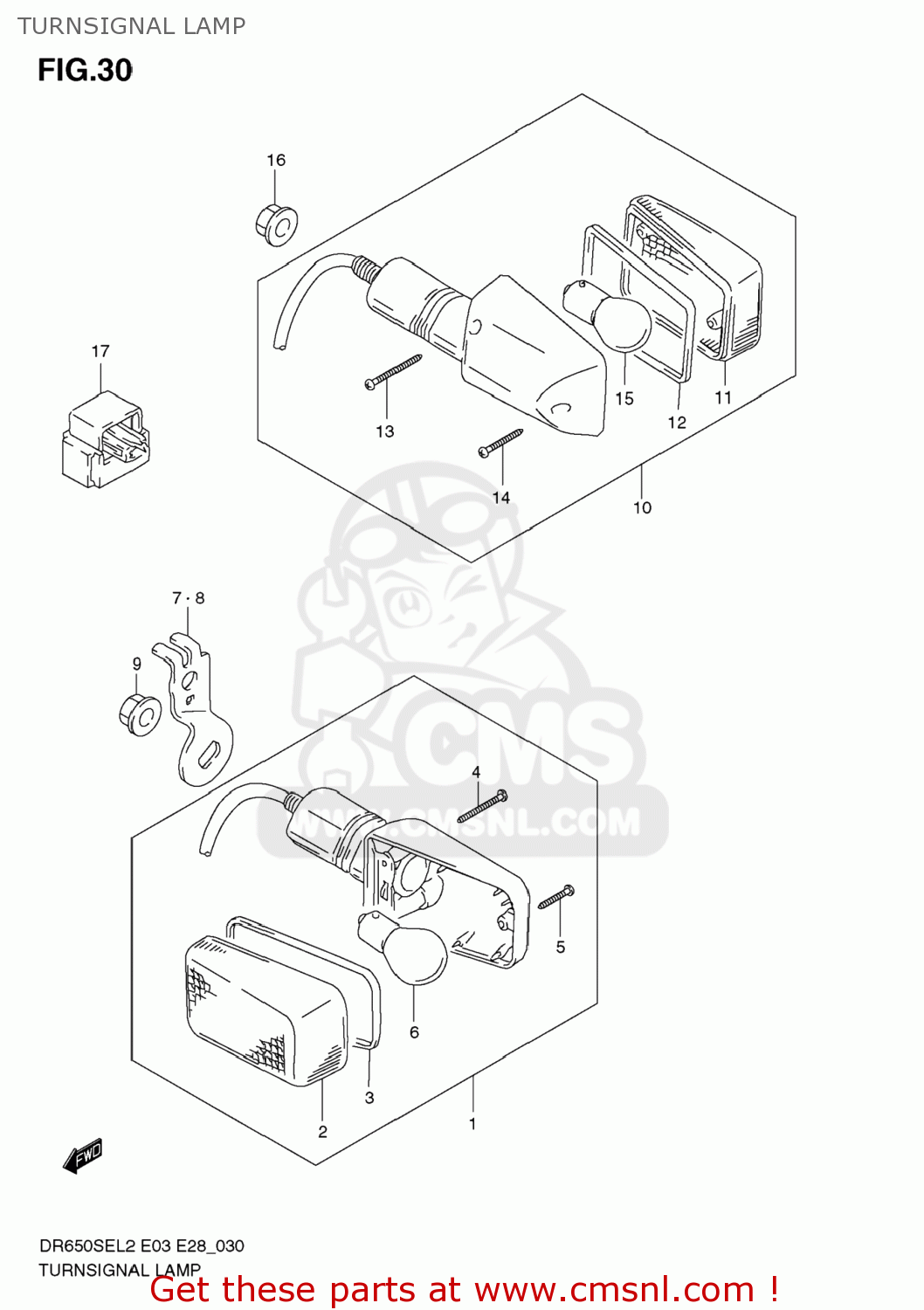 TURNSIGNAL LAMP DR650SE 2012 (L2) USA (E03)