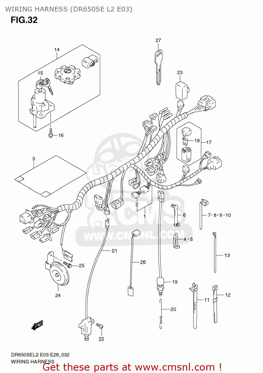 WIRING HARNESS (DR650SE L2 E03) DR650SE 2012 (L2) USA (E03)
