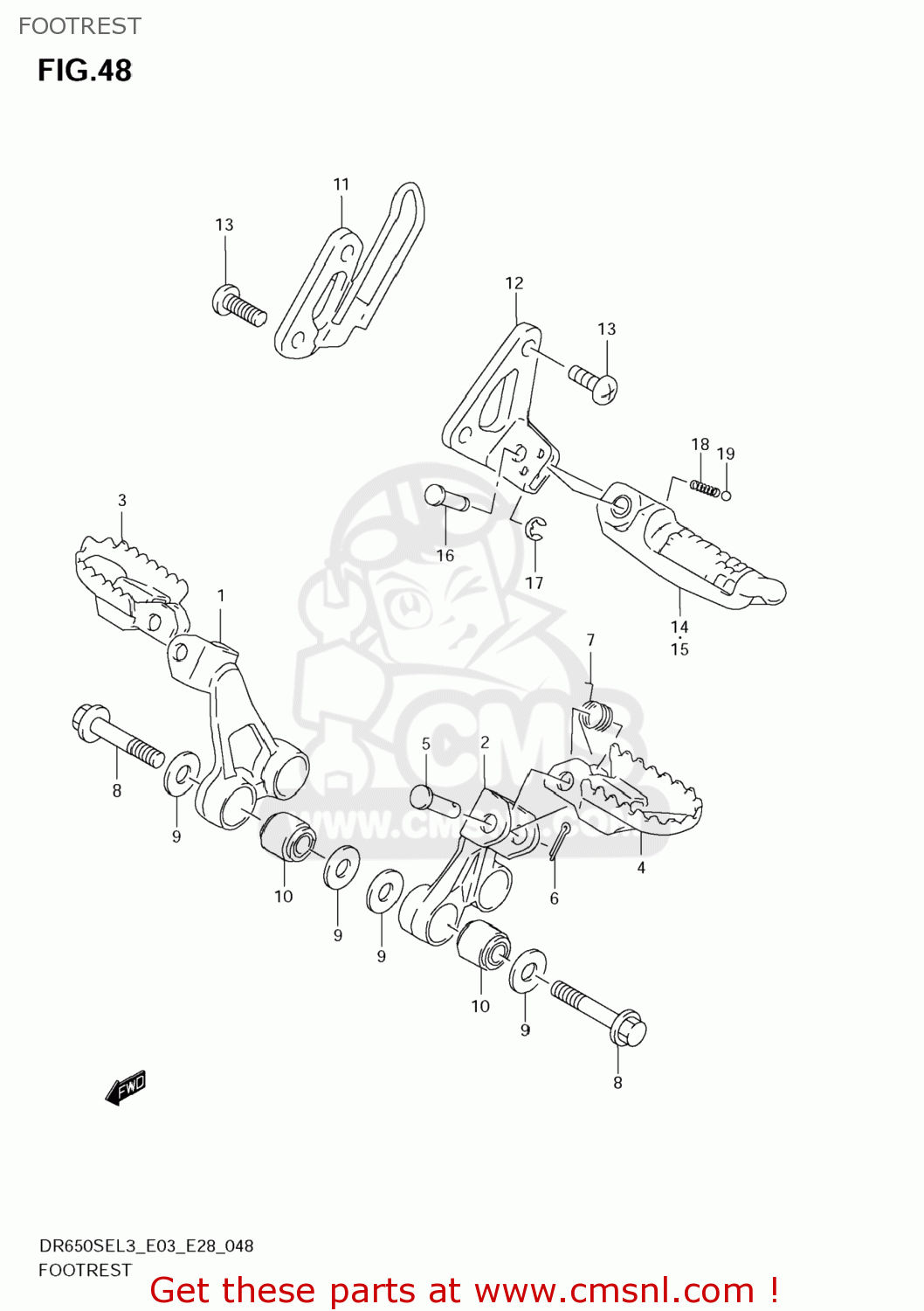 FOOTREST DR650SE 2013 (L3) USA (E03)