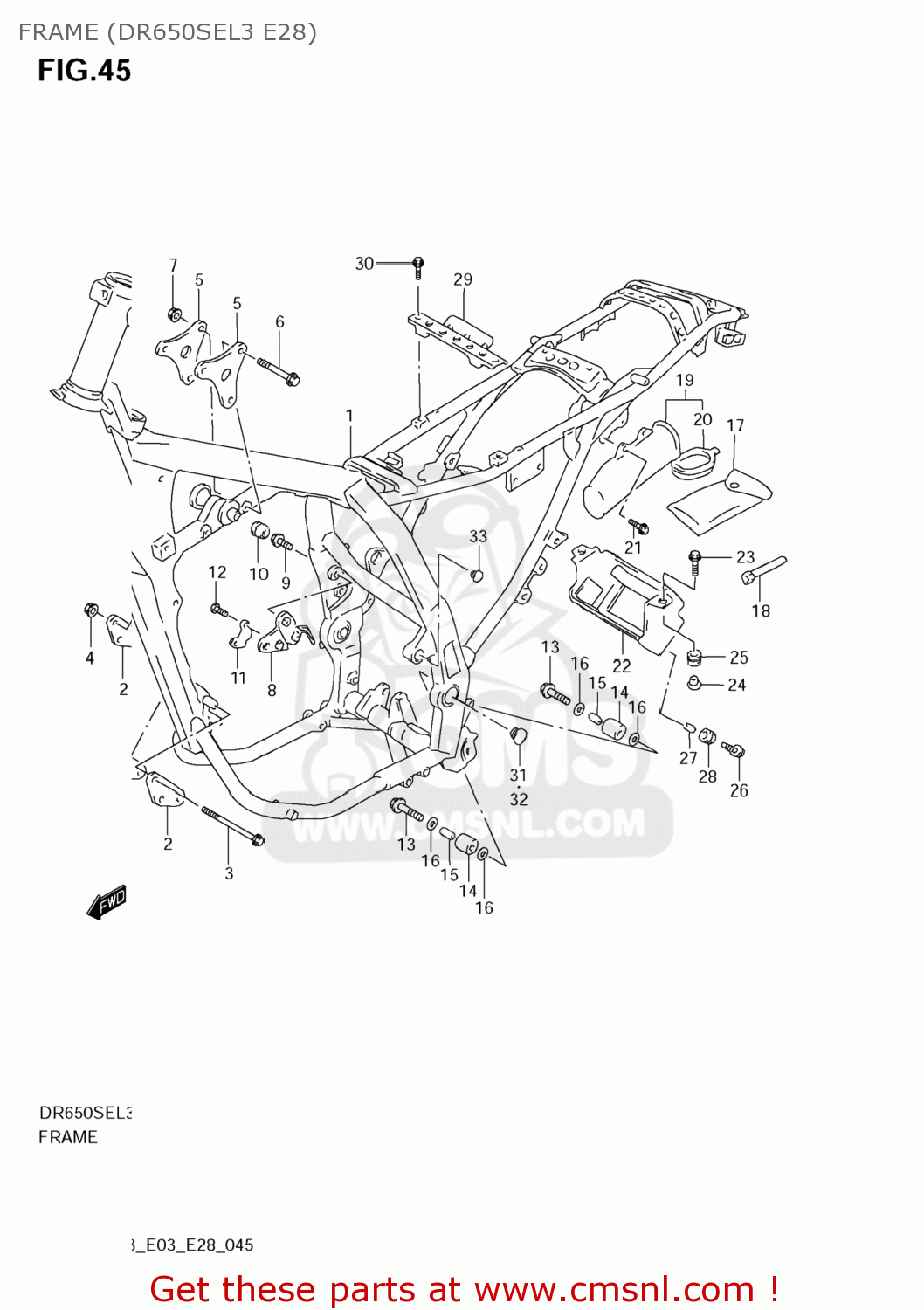 FRAME (DR650SEL3 E28) DR650SE 2013 (L3) USA (E03)
