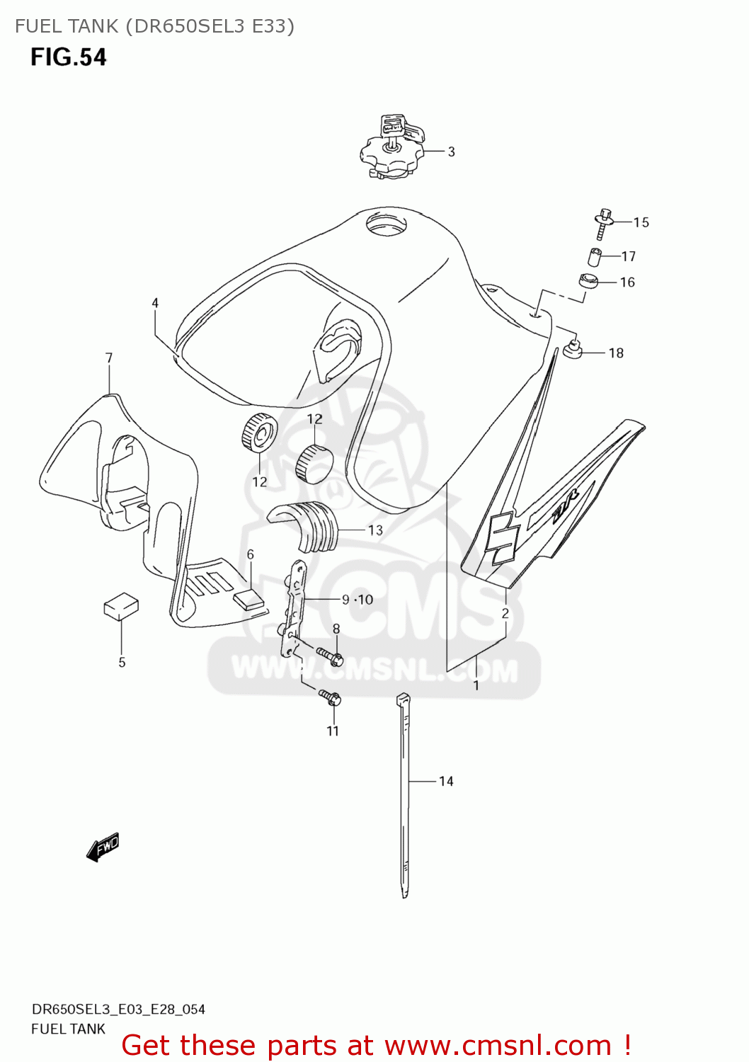 FUEL TANK (DR650SEL3 E33) DR650SE 2013 (L3) USA (E03)