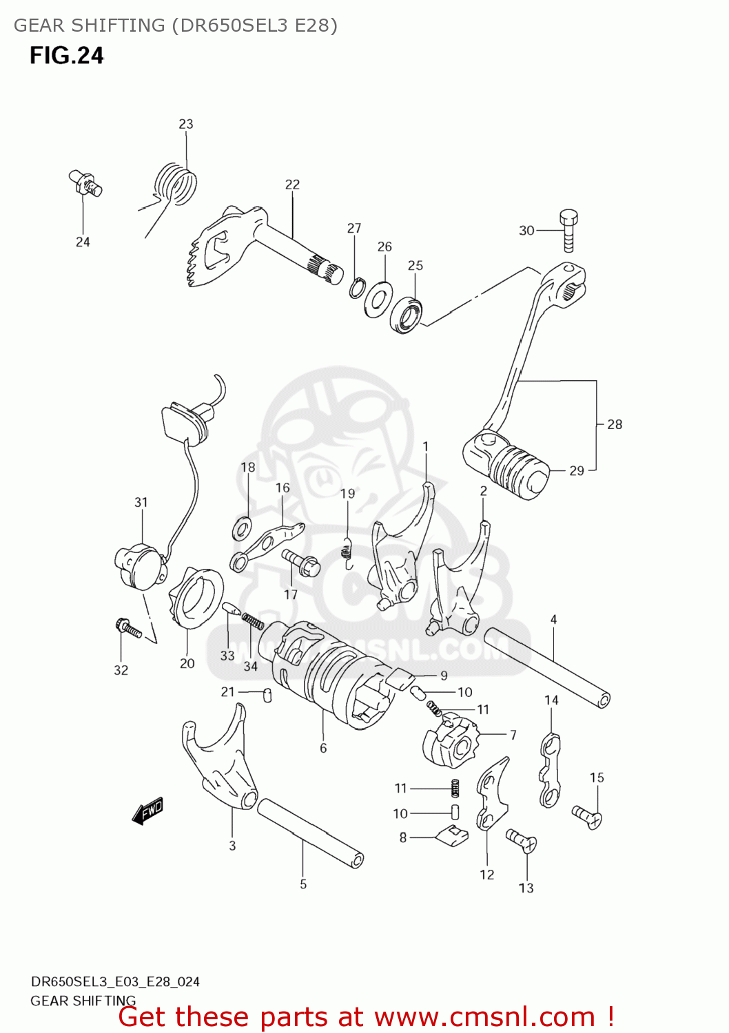 GEAR SHIFTING (DR650SEL3 E28) DR650SE 2013 (L3) USA (E03)