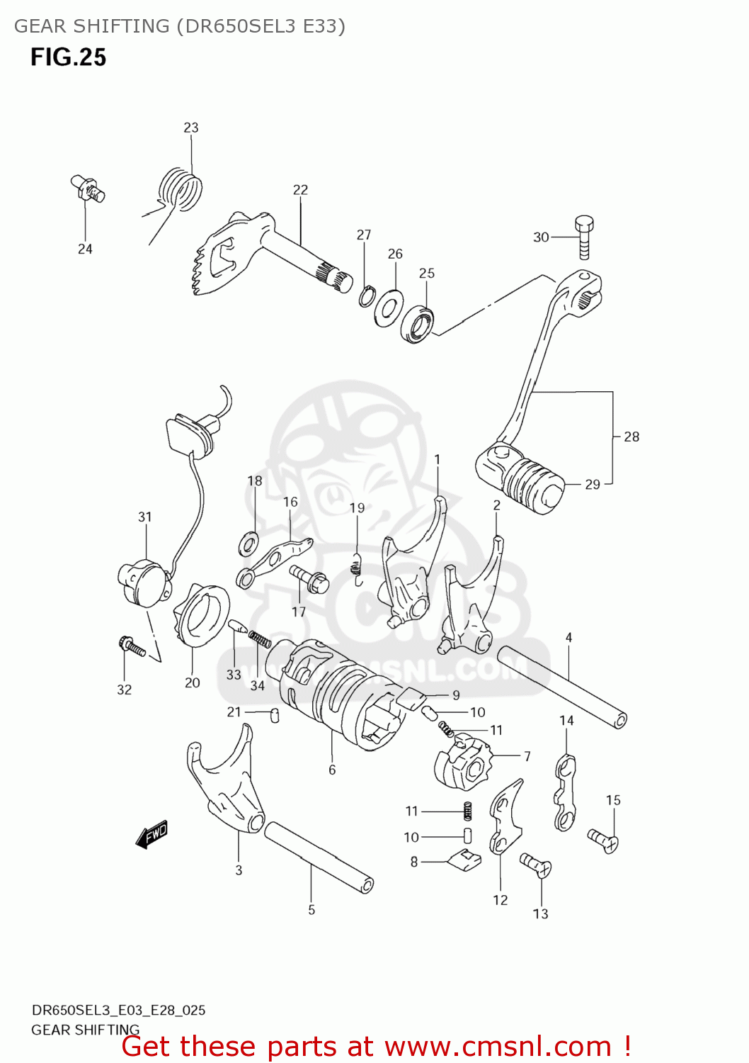 GEAR SHIFTING (DR650SEL3 E33) DR650SE 2013 (L3) USA (E03)