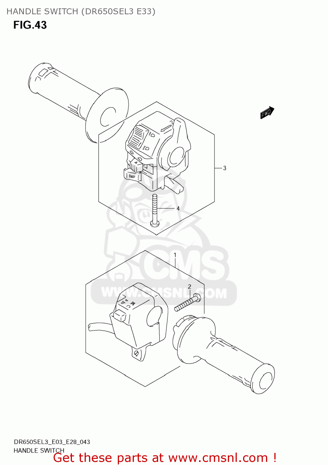 HANDLE SWITCH (DR650SEL3 E33) DR650SE 2013 (L3) USA (E03)
