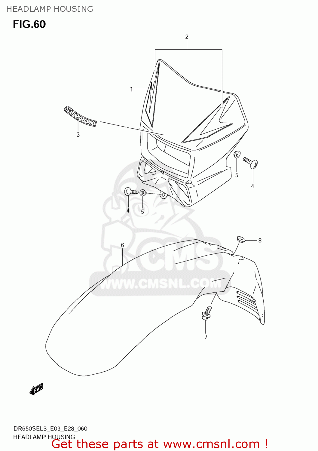 HEADLAMP HOUSING DR650SE 2013 (L3) USA (E03)
