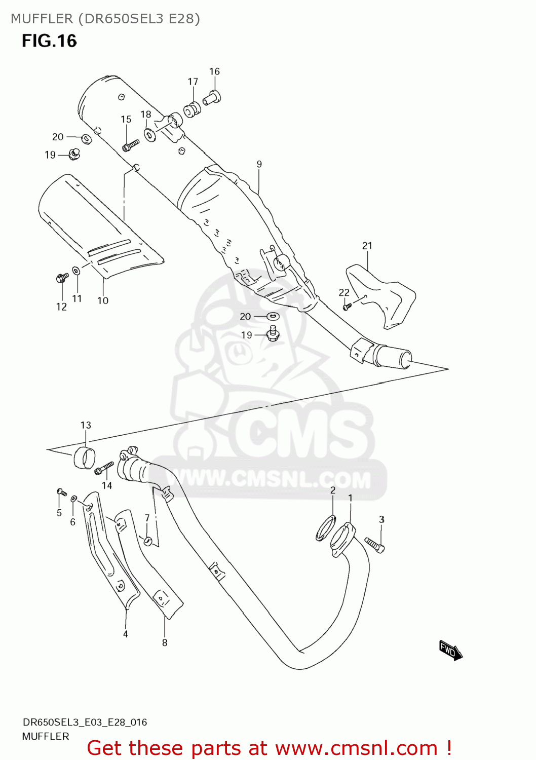 MUFFLER (DR650SEL3 E28) DR650SE 2013 (L3) USA (E03)
