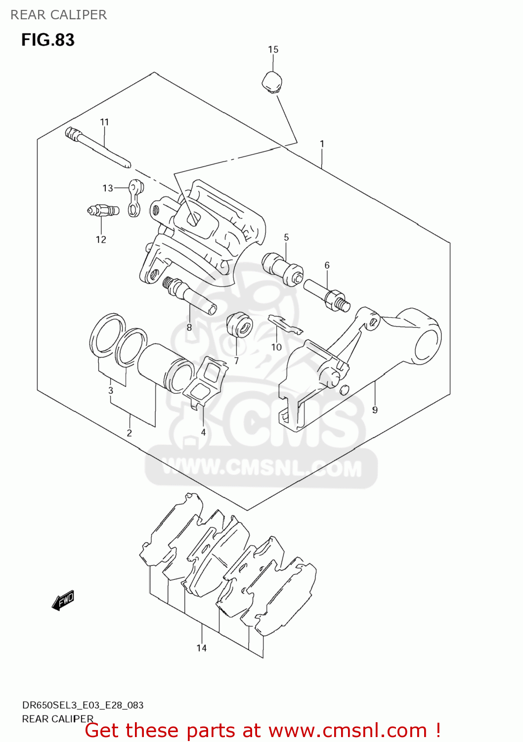 REAR CALIPER DR650SE 2013 (L3) USA (E03)