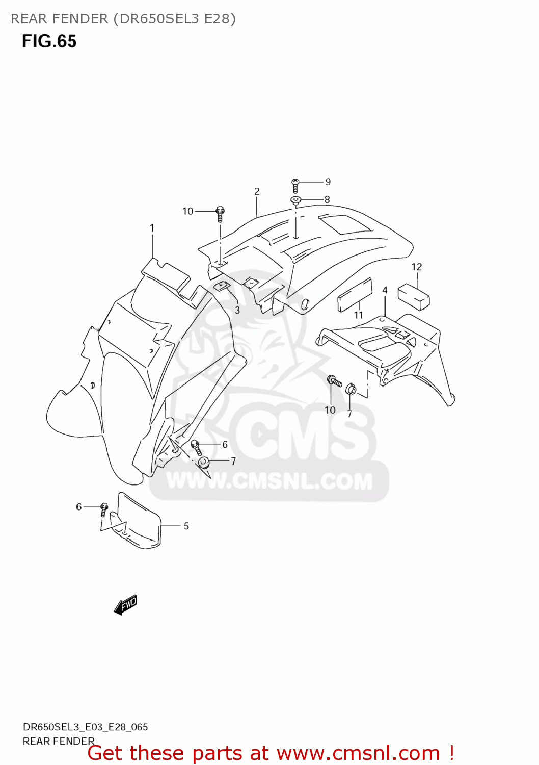 REAR FENDER (DR650SEL3 E28) DR650SE 2013 (L3) USA (E03)