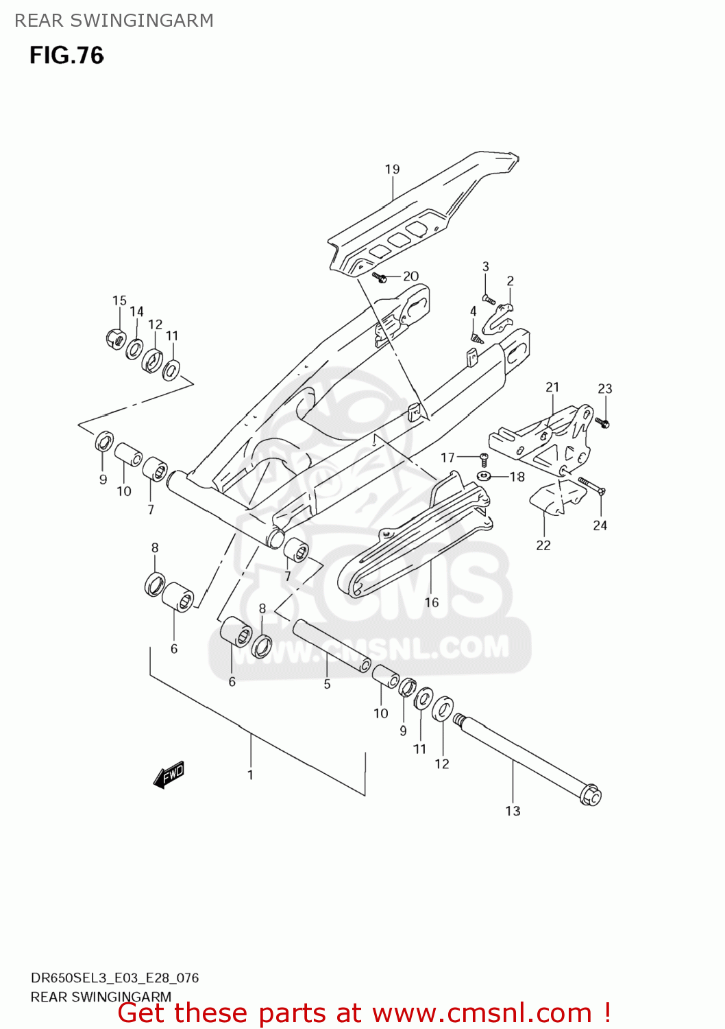 REAR SWINGINGARM DR650SE 2013 (L3) USA (E03)