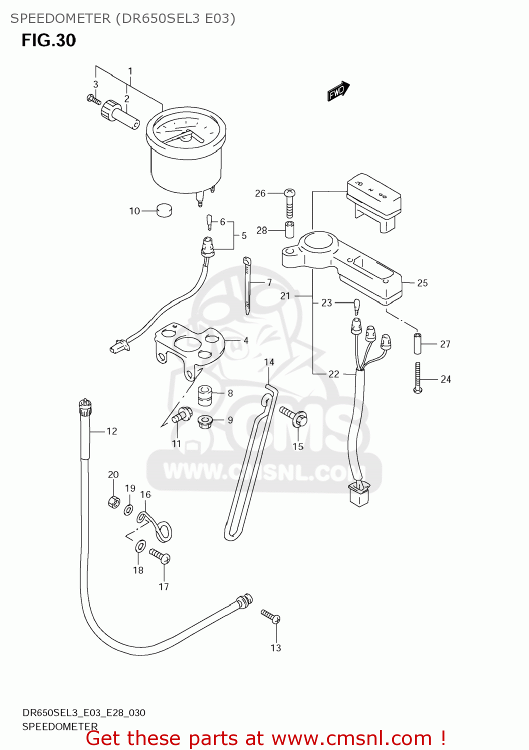 SPEEDOMETER (DR650SEL3 E03) DR650SE 2013 (L3) USA (E03)