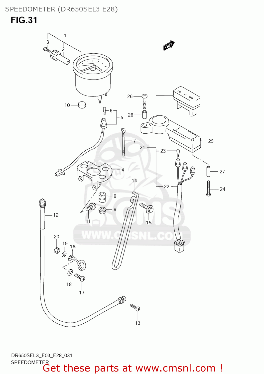 SPEEDOMETER (DR650SEL3 E28) DR650SE 2013 (L3) USA (E03)