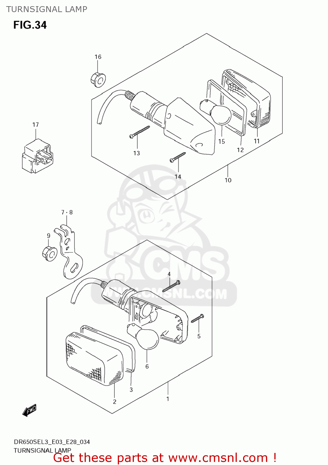 TURNSIGNAL LAMP DR650SE 2013 (L3) USA (E03)