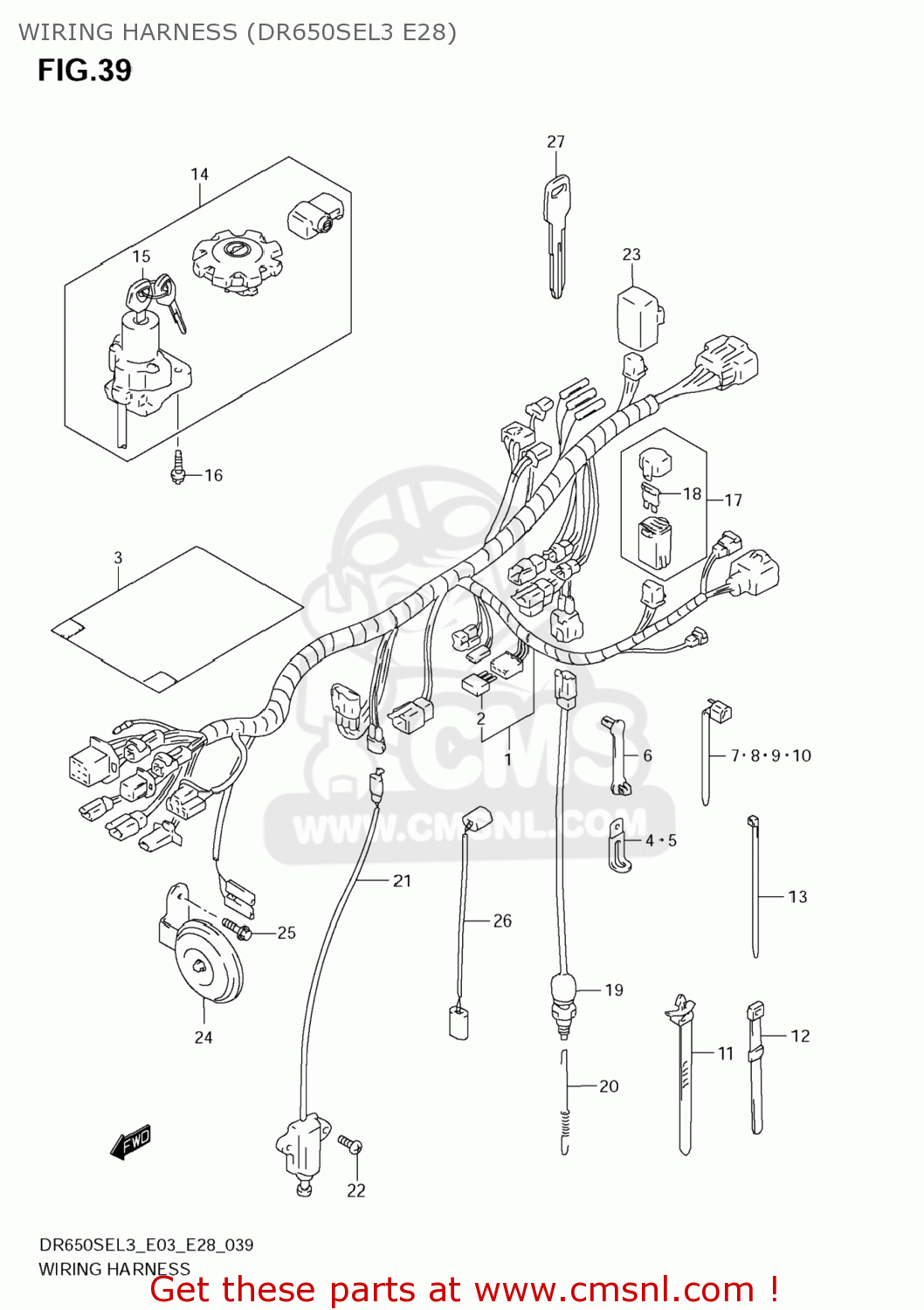 WIRING HARNESS (DR650SEL3 E28) DR650SE 2013 (L3) USA (E03)
