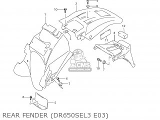 REAR FENDER (DR650SEL3 E03) - DR650SE 2013 (L3) USA (E03)