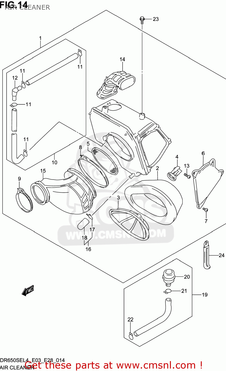 AIR CLEANER DR650SE 2014 (L4) USA (E03)