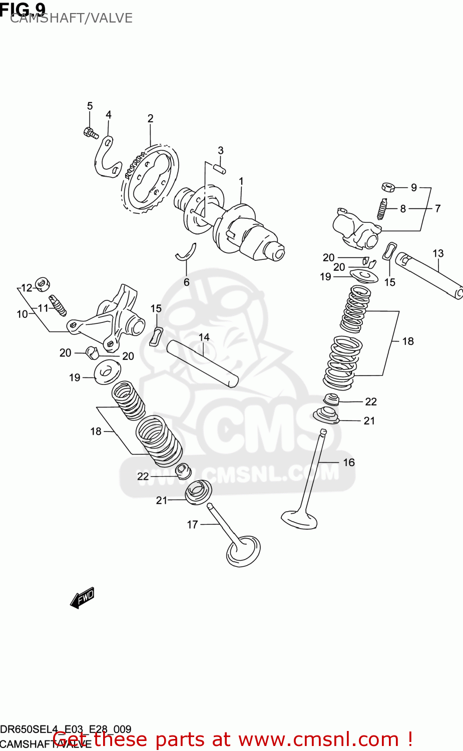 CAMSHAFT/VALVE DR650SE 2014 (L4) USA (E03)