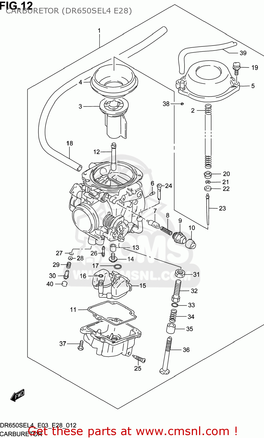 CARBURETOR (DR650SEL4 E28) DR650SE 2014 (L4) USA (E03)