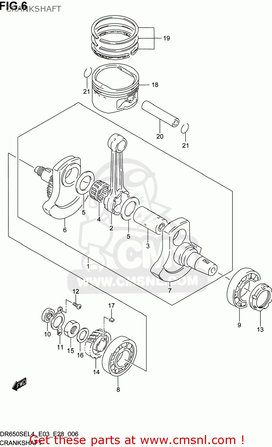 CRANKSHAFT DR650SE 2014 (L4) USA (E03)