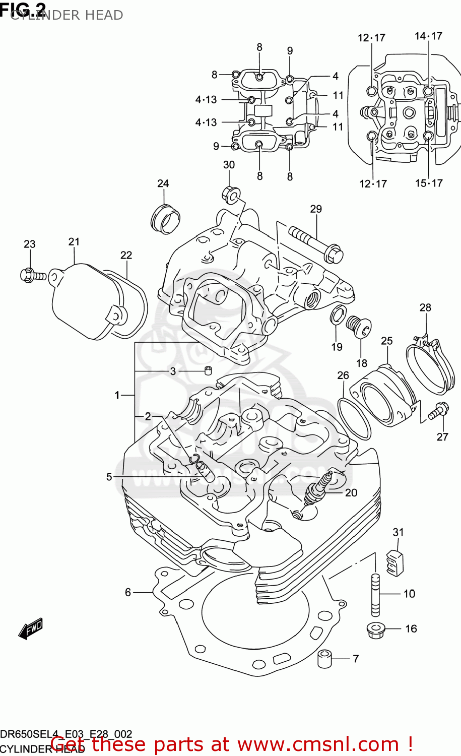 CYLINDER HEAD DR650SE 2014 (L4) USA (E03)
