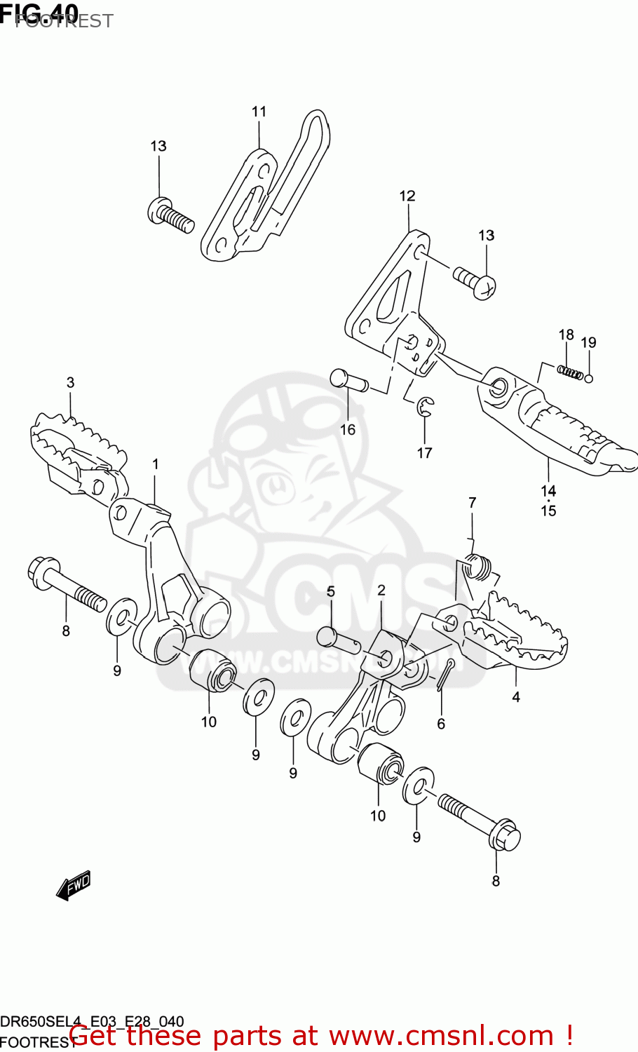 FOOTREST DR650SE 2014 (L4) USA (E03)