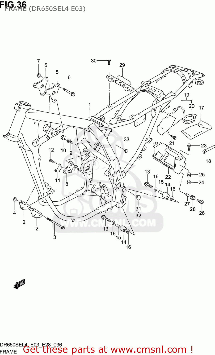 FRAME (DR650SEL4 E03) DR650SE 2014 (L4) USA (E03)