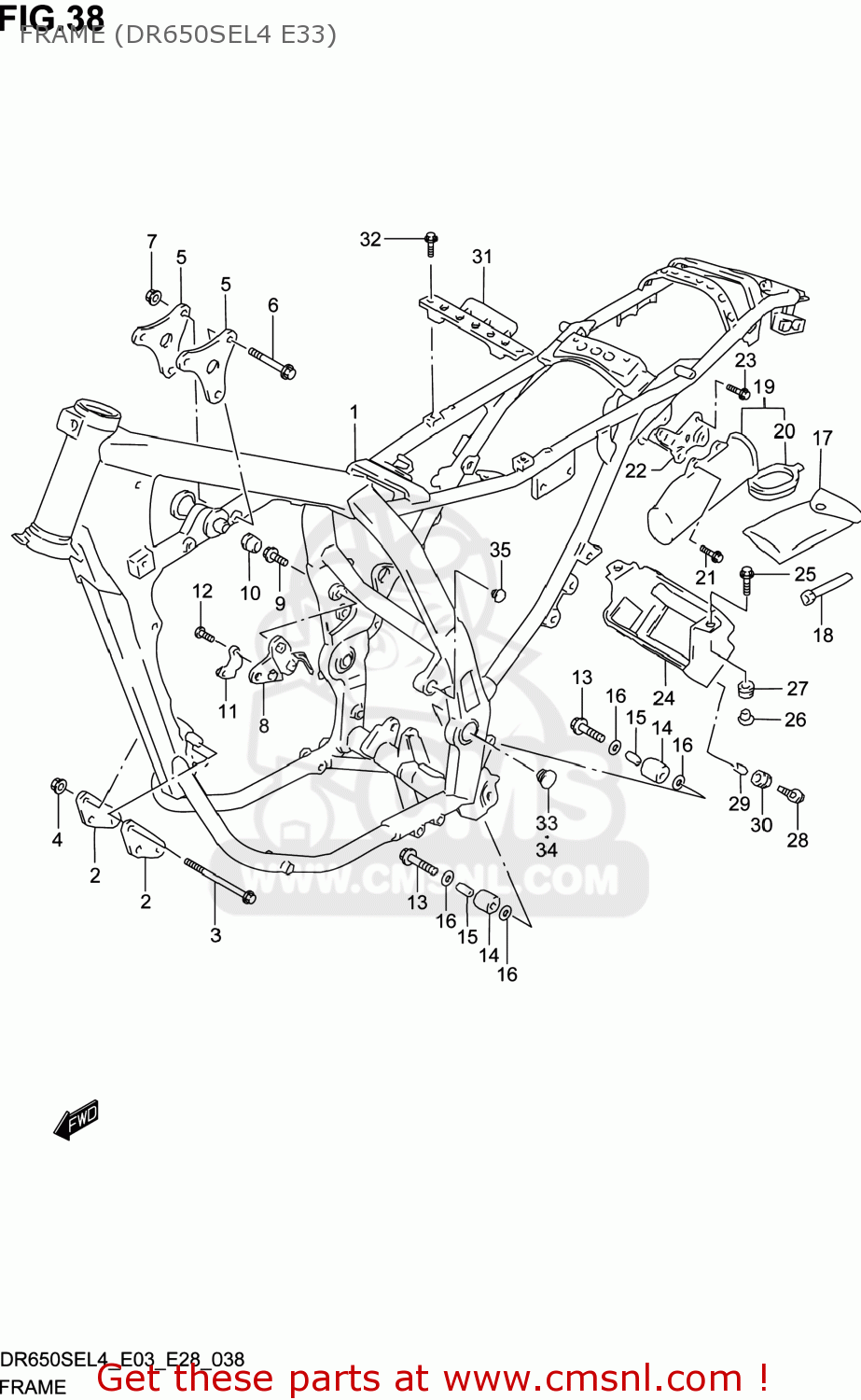 FRAME (DR650SEL4 E33) DR650SE 2014 (L4) USA (E03)