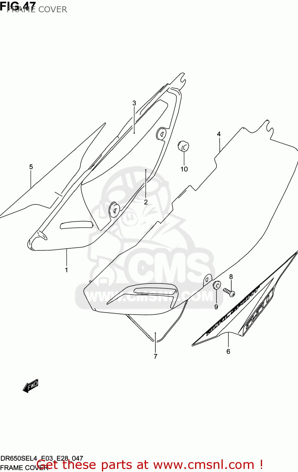 FRAME COVER DR650SE 2014 (L4) USA (E03)