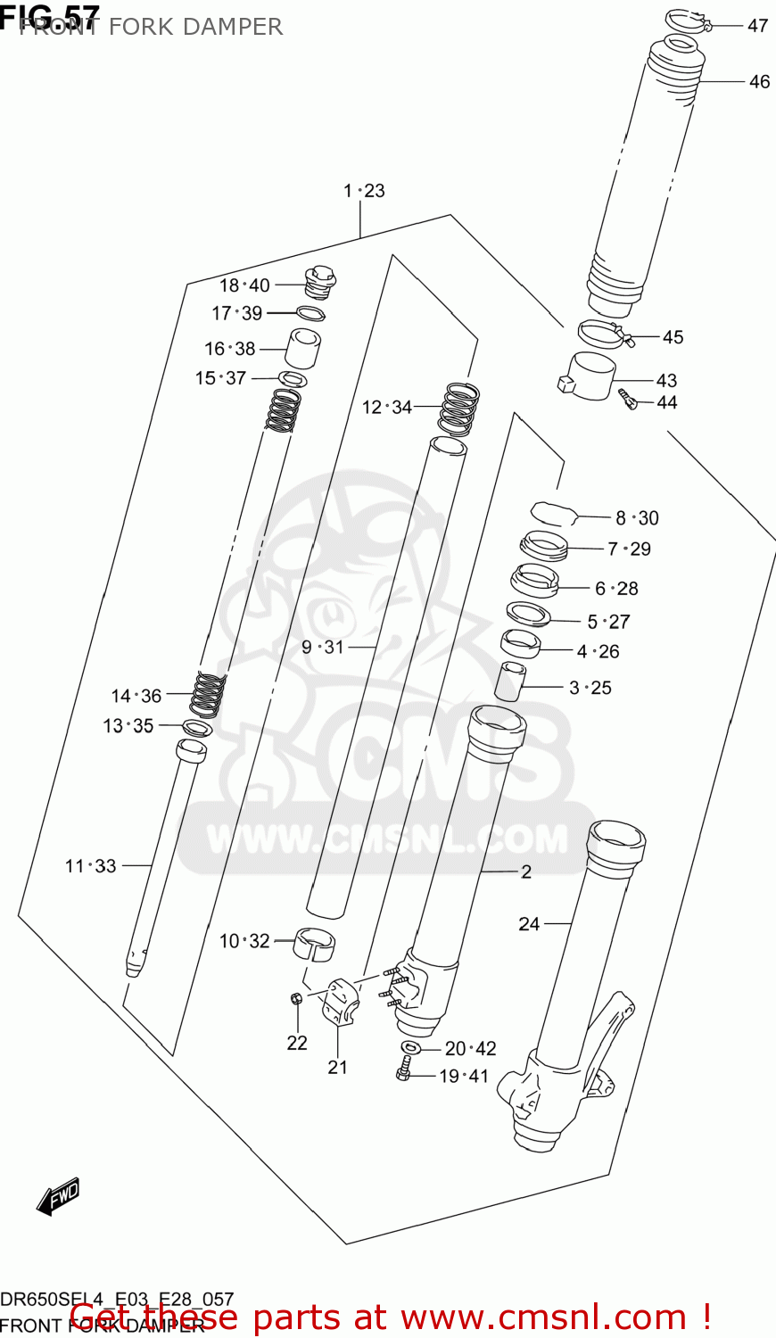 FRONT FORK DAMPER DR650SE 2014 (L4) USA (E03)
