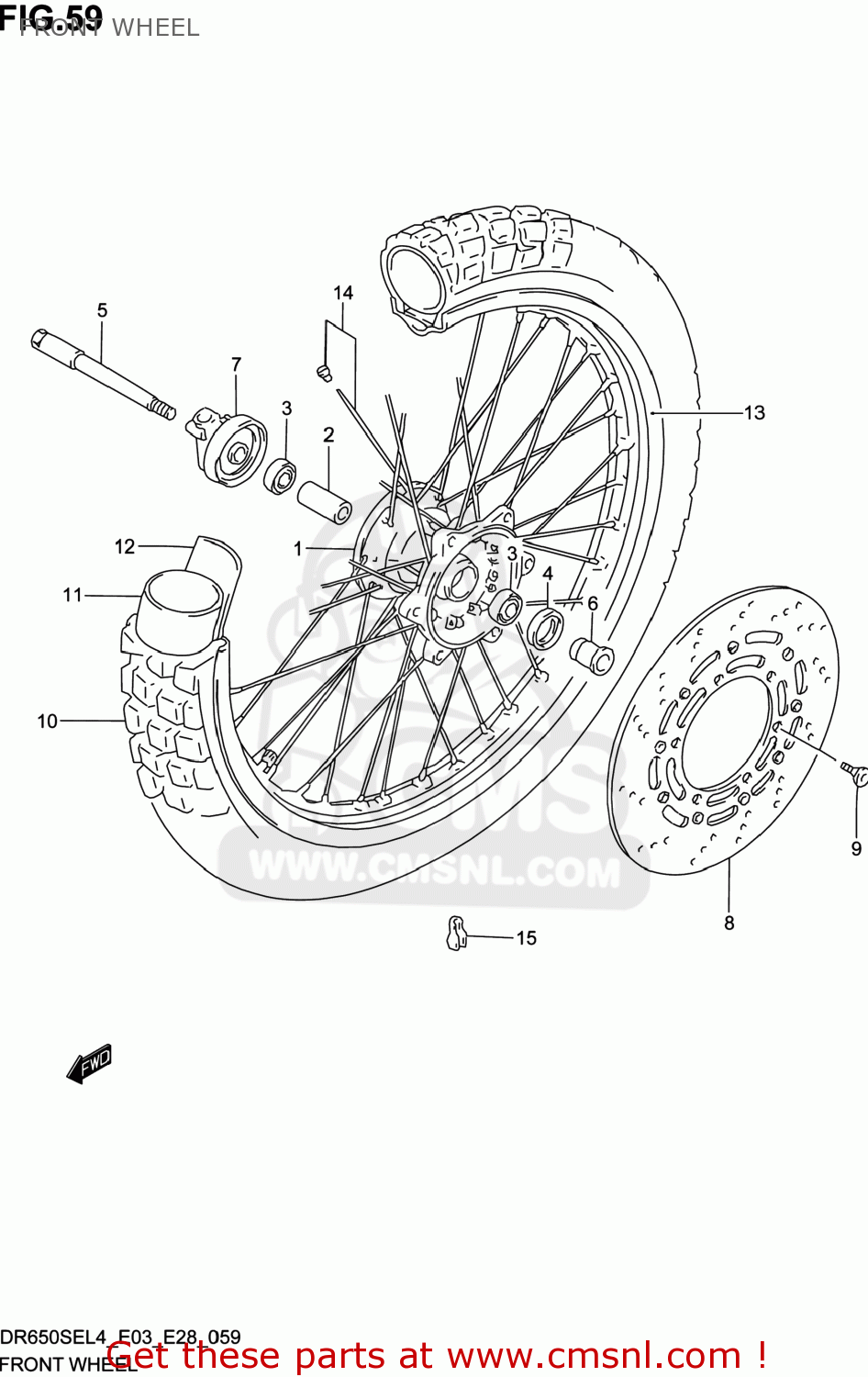 FRONT WHEEL DR650SE 2014 (L4) USA (E03)