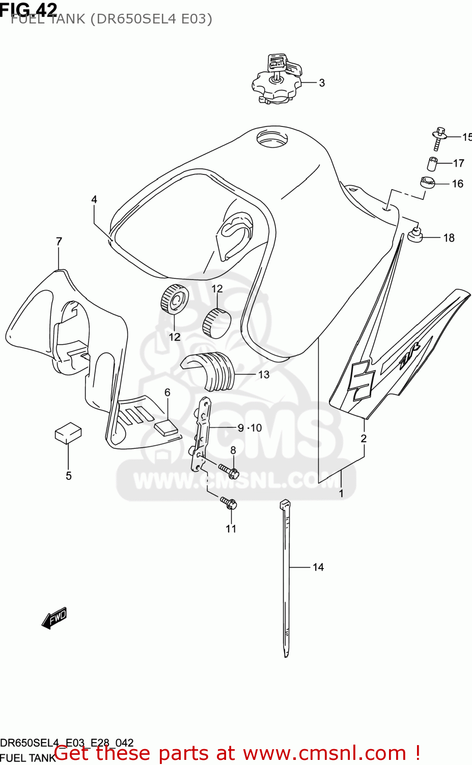FUEL TANK (DR650SEL4 E03) DR650SE 2014 (L4) USA (E03)