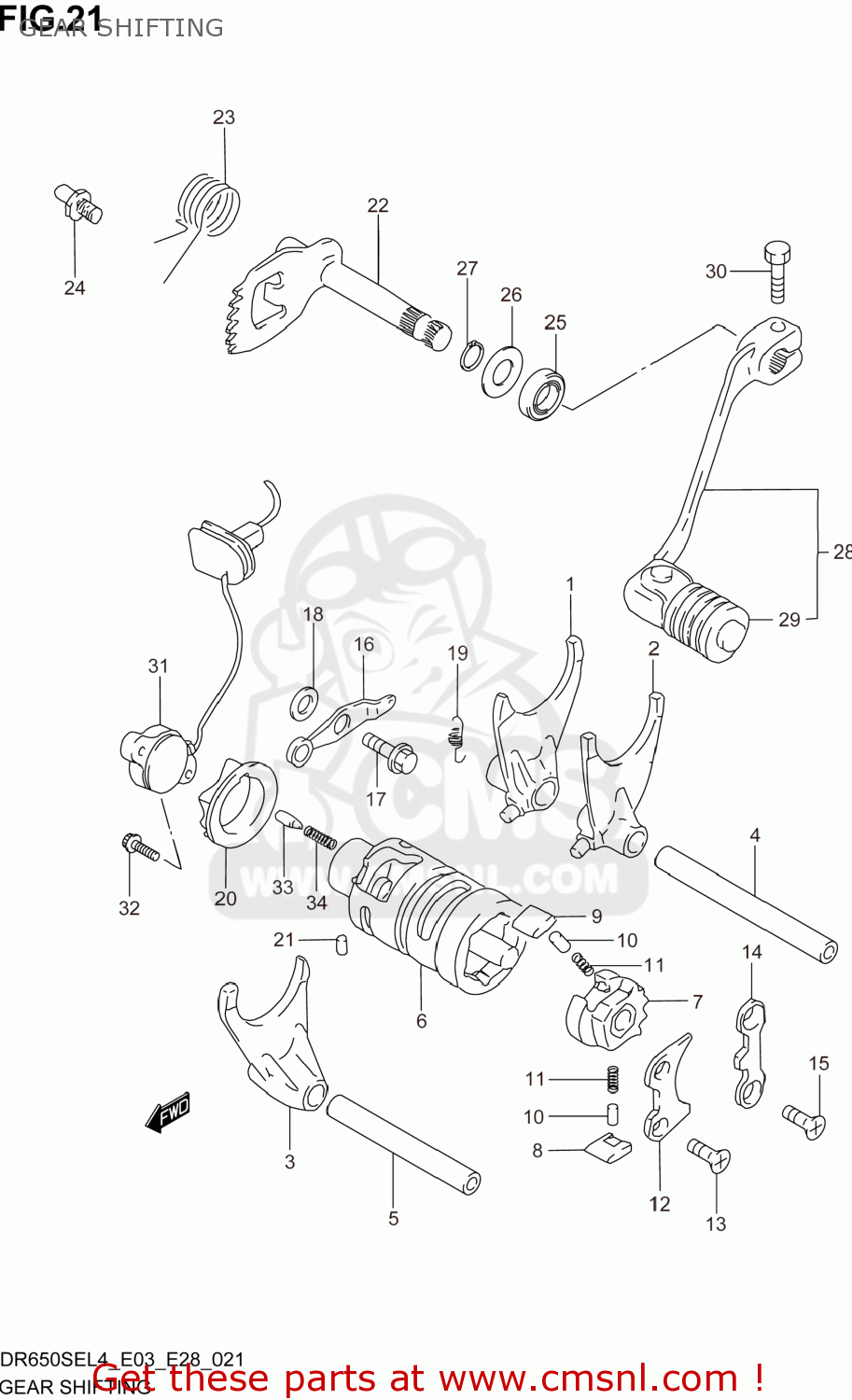 GEAR SHIFTING DR650SE 2014 (L4) USA (E03)