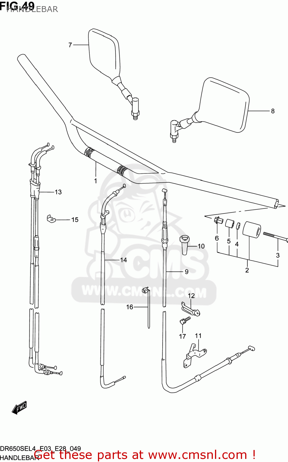 HANDLEBAR DR650SE 2014 (L4) USA (E03)