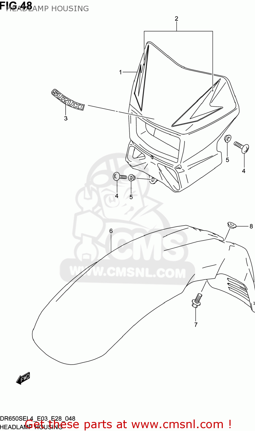 HEADLAMP HOUSING DR650SE 2014 (L4) USA (E03)