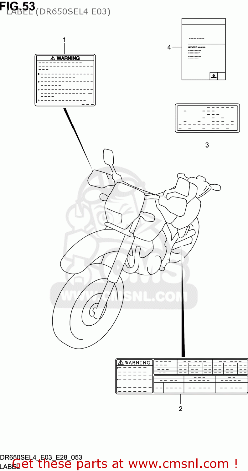 LABEL (DR650SEL4 E03) DR650SE 2014 (L4) USA (E03)