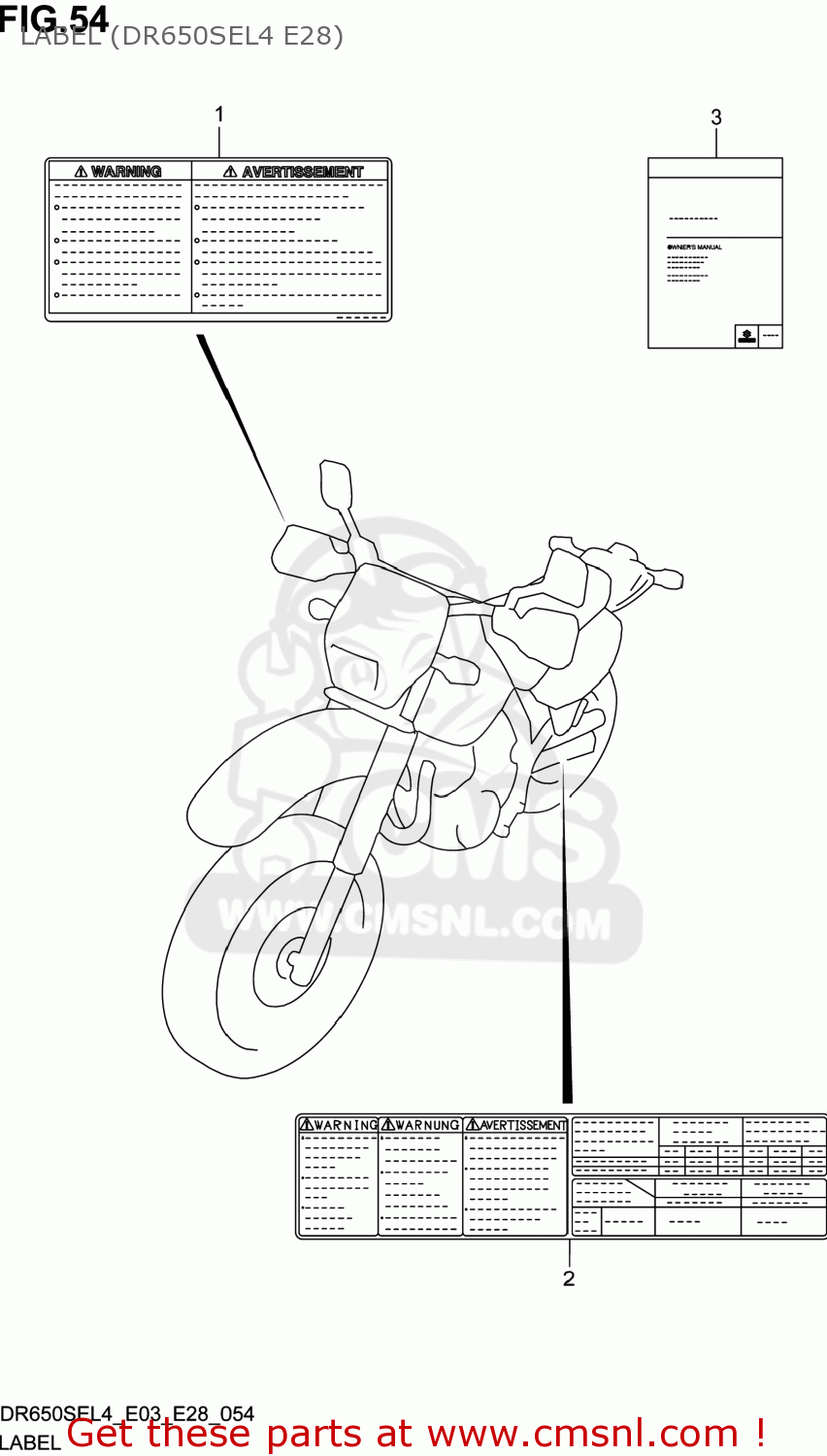 LABEL (DR650SEL4 E28) DR650SE 2014 (L4) USA (E03)