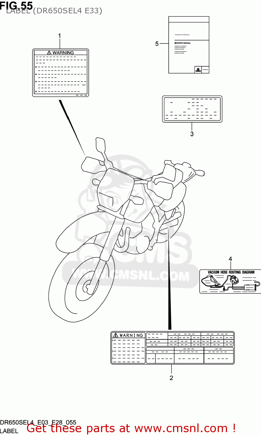 LABEL (DR650SEL4 E33) DR650SE 2014 (L4) USA (E03)