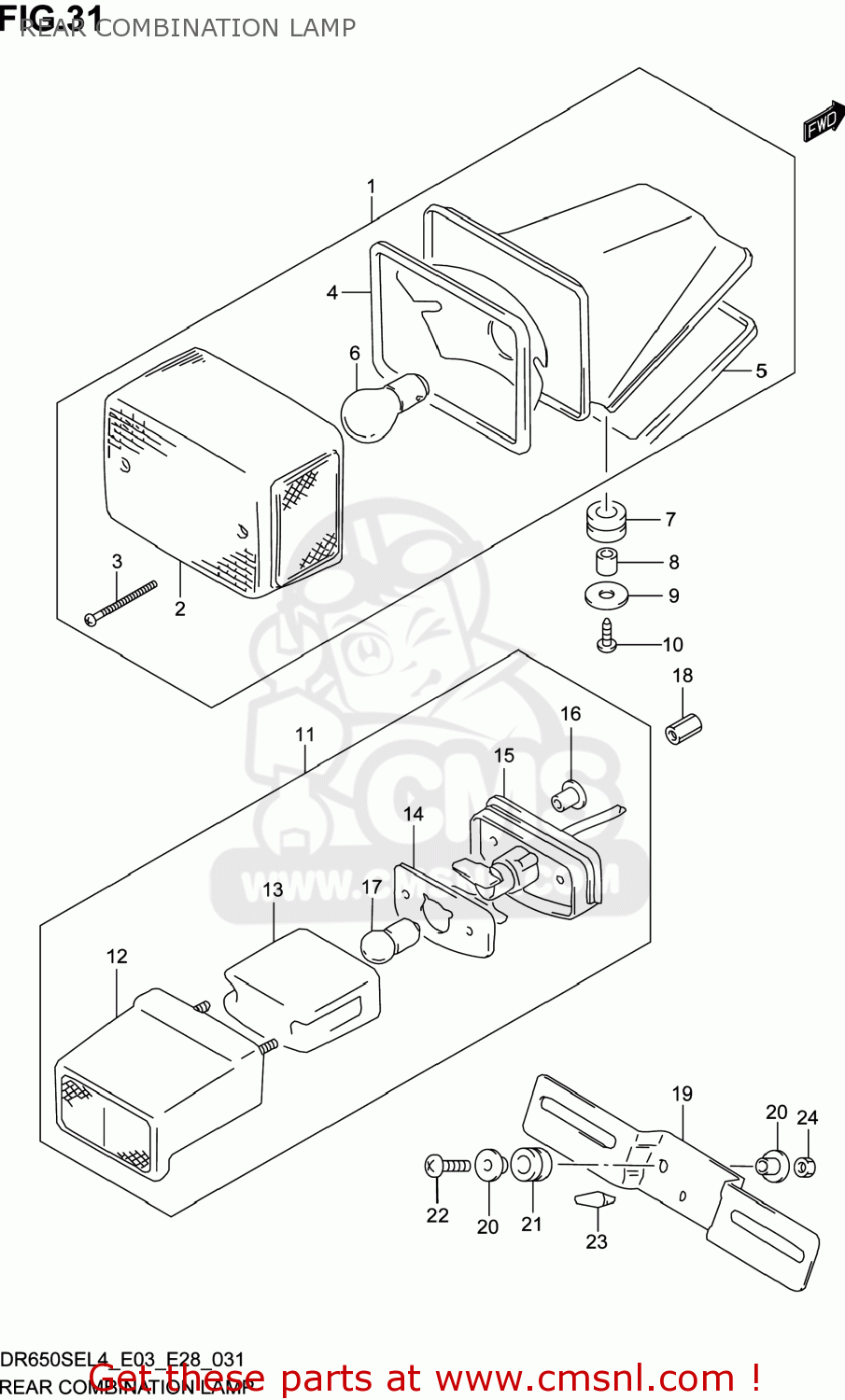REAR COMBINATION LAMP DR650SE 2014 (L4) USA (E03)