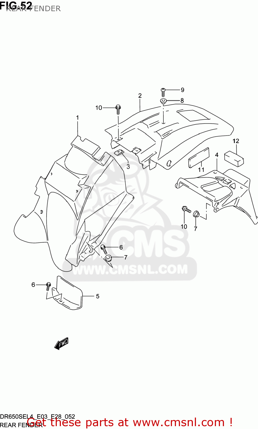 REAR FENDER DR650SE 2014 (L4) USA (E03)