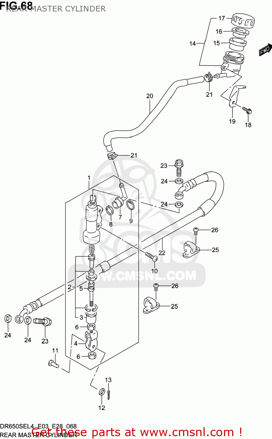 REAR MASTER CYLINDER DR650SE 2014 (L4) USA (E03)