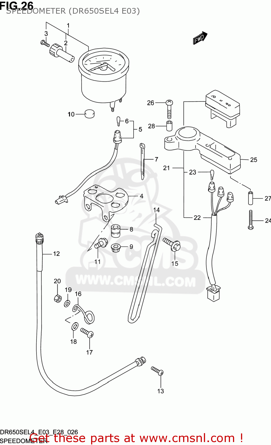 SPEEDOMETER (DR650SEL4 E03) DR650SE 2014 (L4) USA (E03)
